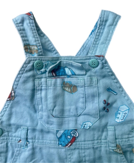 Shortalls Vintage baby boy short overalls 3-6 mon… - image 2