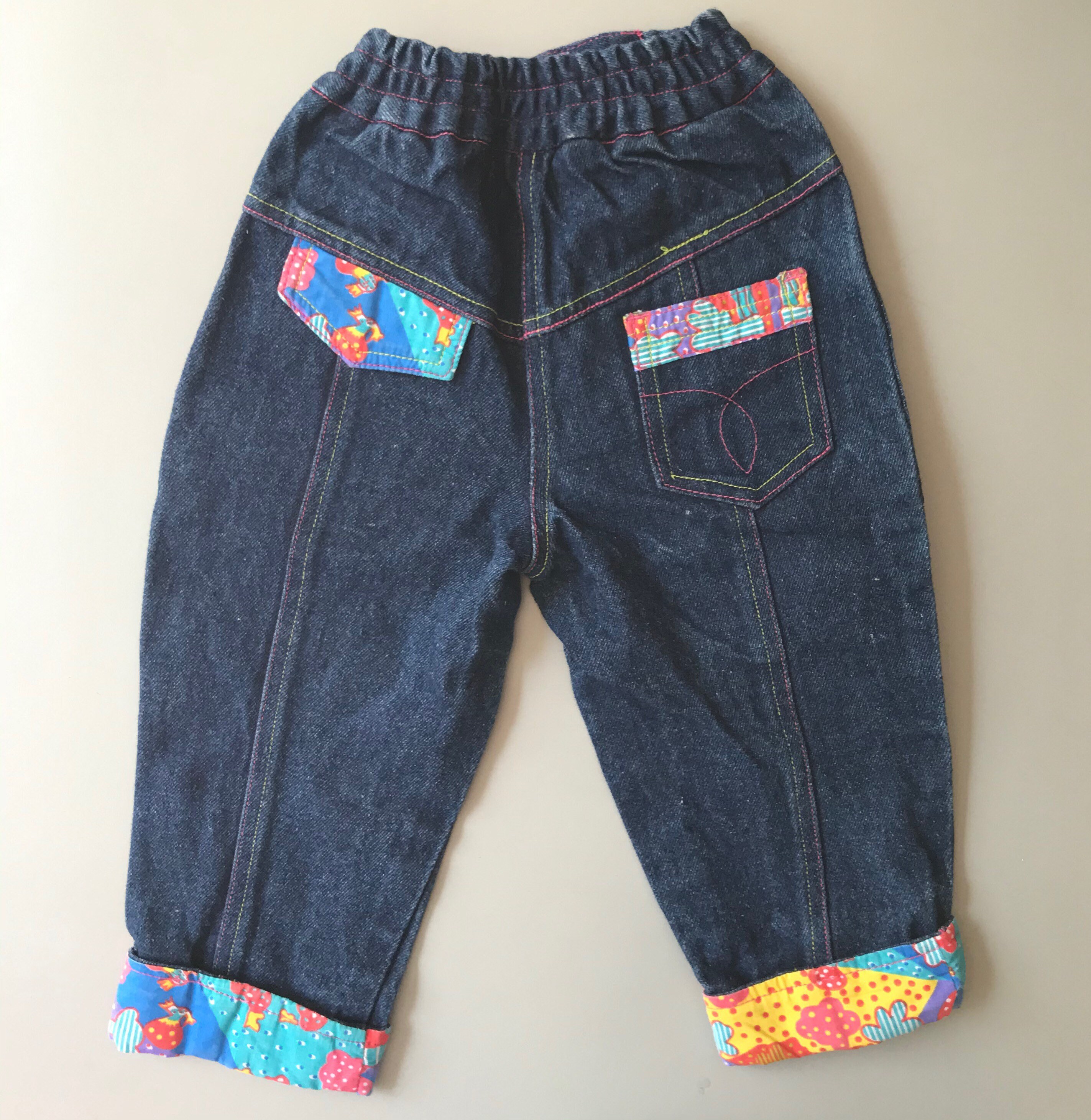 Vintage 1990s baby jeans girl denim trousers 912 months turn Etsy