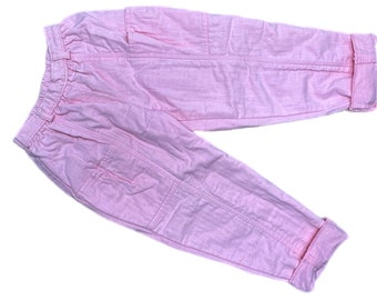 Vintage pink trousers high waisted baby pants girl 2t 2-3 years 1980s