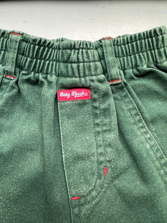 Vintage baby Oshkosh bubble jeans green trousers boy… Gem