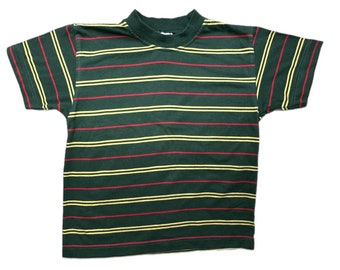 Vintage 1990s Kinder T Shirt Junge Mädchen 5-6 Jahre retro gestreift