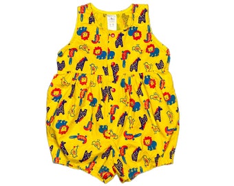 Vintage bright jungle animal summer romper 3-6 months