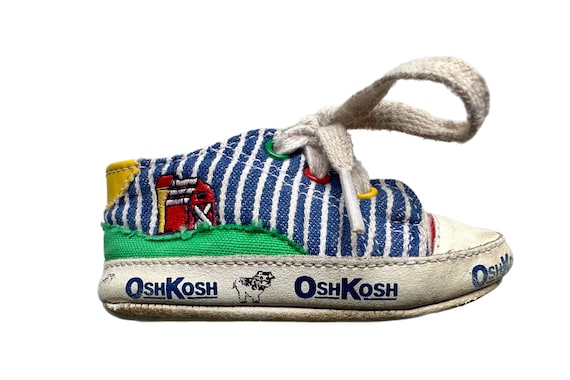 Vintage Oshkosh Baby Boy Bright Shoes Us4 Uk5 Primary Colours Retro Etsy