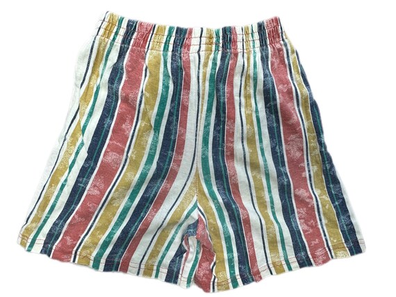 Vintage shorts Boy girl orange blue stripe 5-6 ye… - image 2