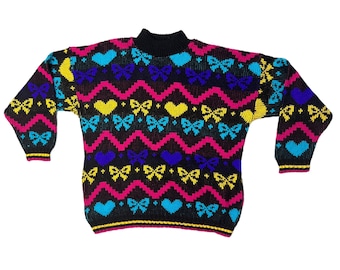 Vintage bright girls sweater 7-8 years