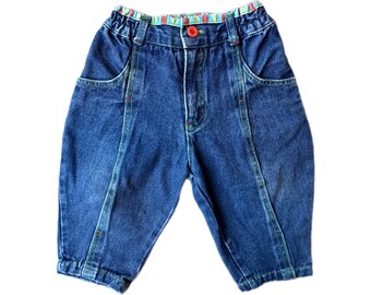 Vintage blue jeans baby boy 9-12 months 1990s girl denim trousers pants retro