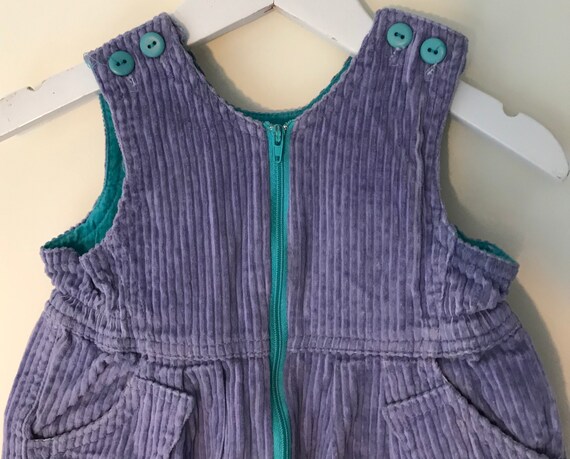 Vintage corduroy overalls 1990s 3-6 months purple… - image 3