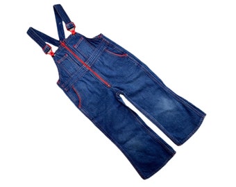 Vintage 1980s denim overalls boy girl 2-3 years 18-24 months