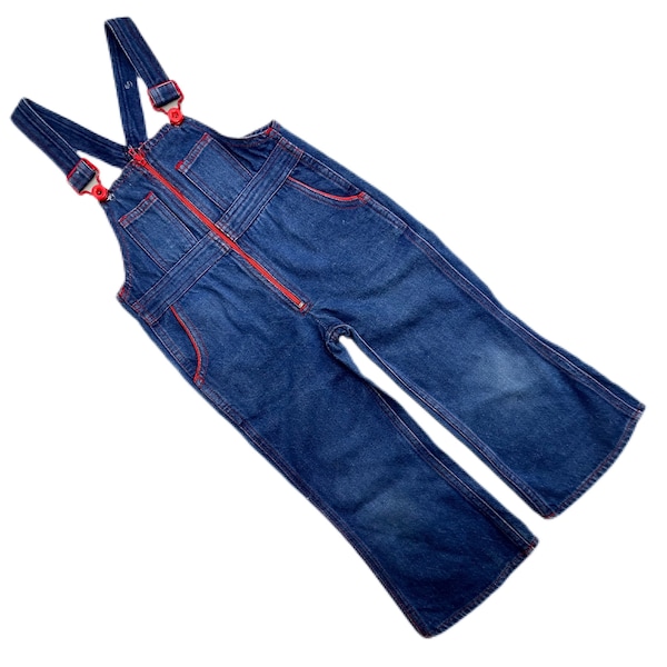 Vintage 1980s denim overalls boy girl 2-3 years 18-24 months