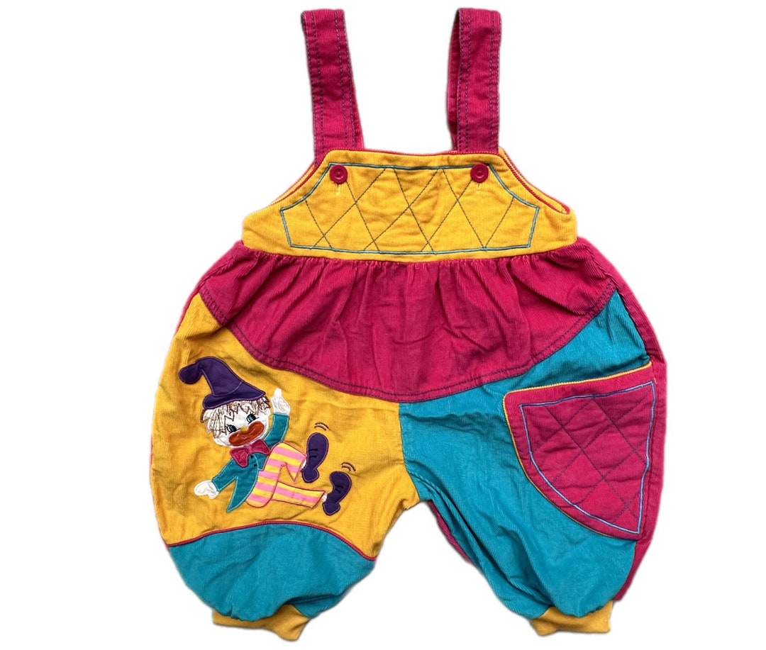 Toddler Retro Color Block Overalls