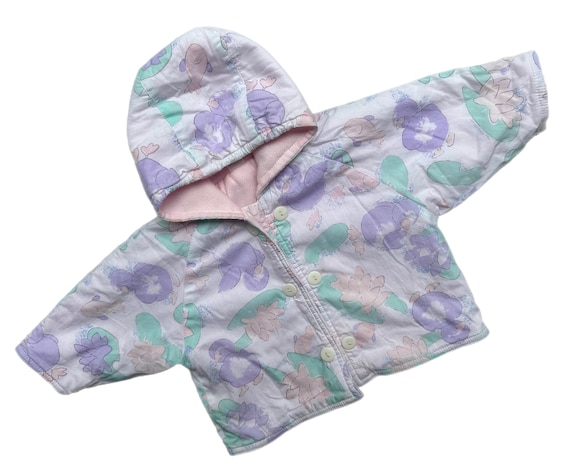 Pastel Baby Girl Winter Coat 6 9 Months Girl 1990s Retro Pink