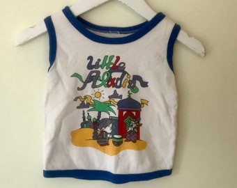 Vintage summer tank top vest baby girl boy 6-9 months 1990s retro bright