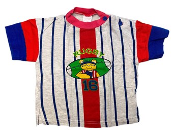 Vintage bright striped rugby shirt 6-9!months