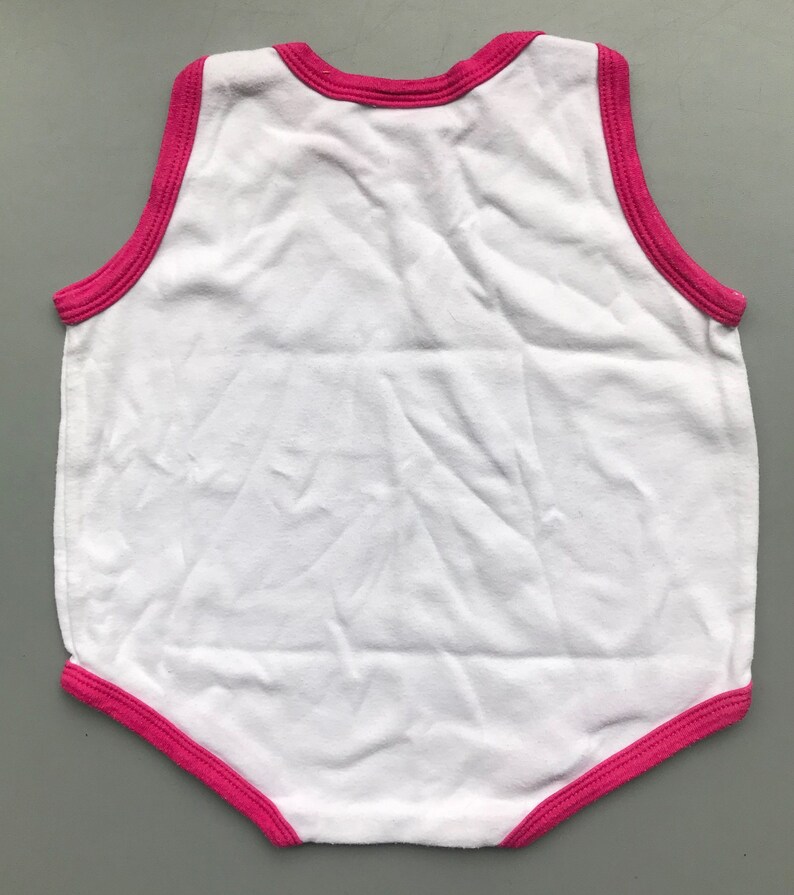 Summer top vest baby girl vintage 6-9 months 1980s retro pink romper play suit