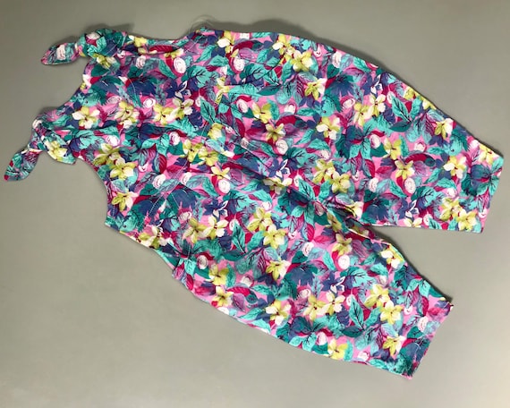 Vintage Floral Overalls Baby Girl Pink 