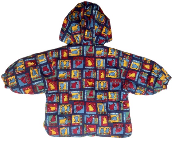 Vintage colour block patchwork padded winter jack… - image 5