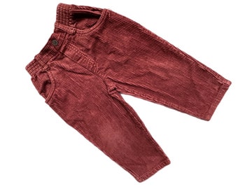 Boys vintage cord trousers 18-24 months 1990s russet pants