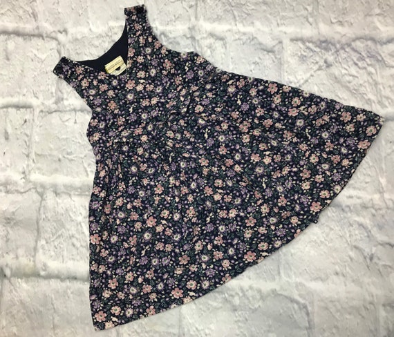 Vintage girls floral corduroy jumper 3t dress pina