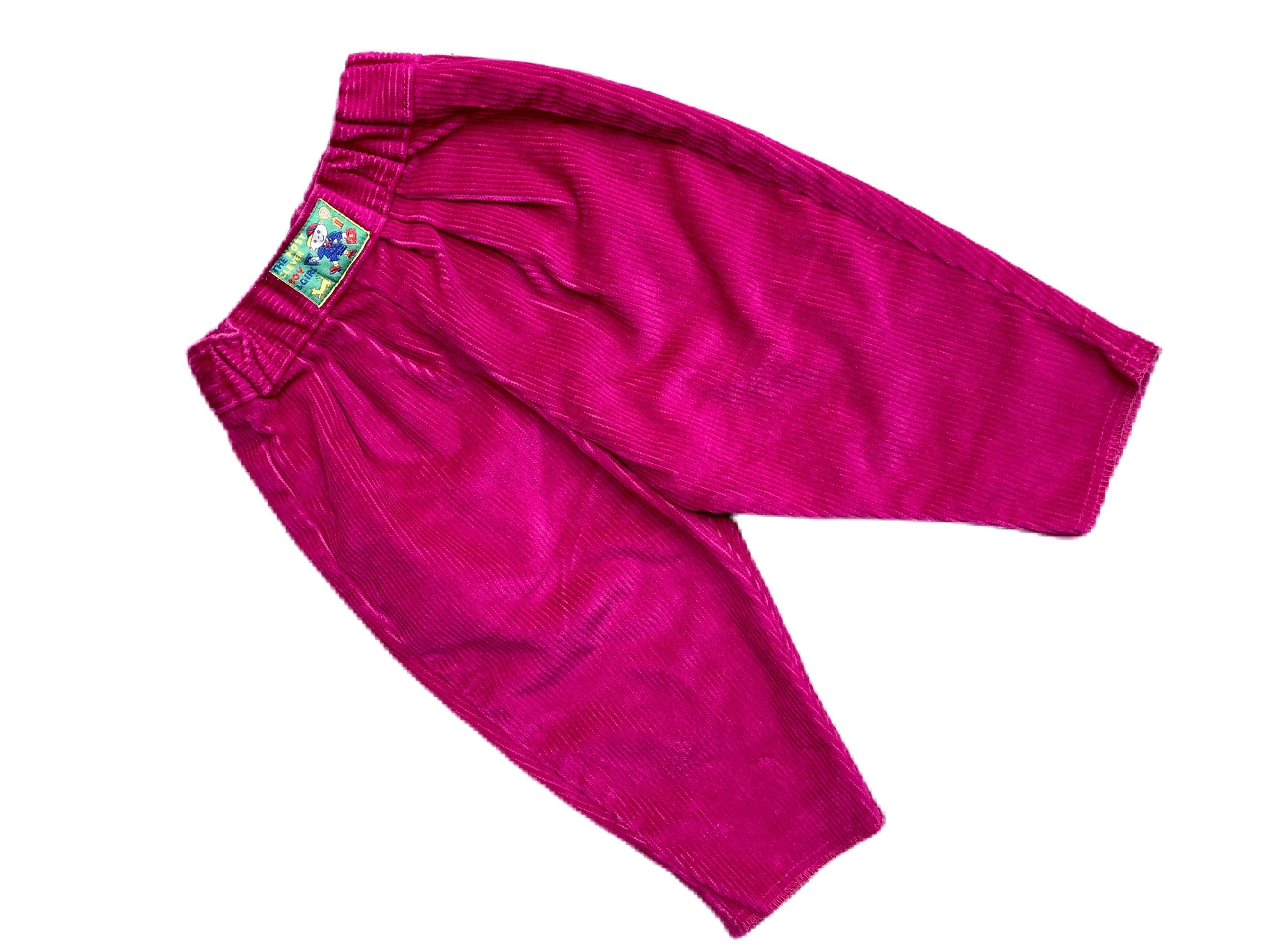 Vintage Raspberry Pink Cord Baby Girl Pants Trousers 1990s 6