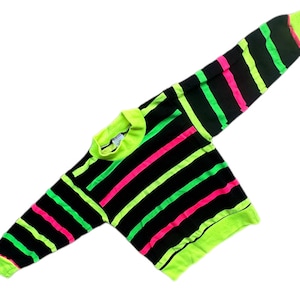 Stripe neon shirt retro boy girl 12-18 months 18-24 1990s