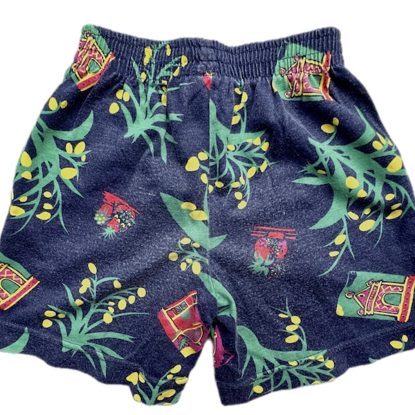 Bright shorts boy 18-24 months 1990s vintage bright retro summer girl unisex