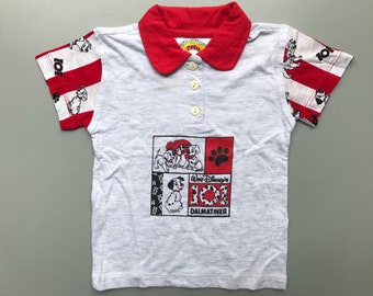 vintage Disney 101 Dalmatiens garçon fille polo 6-9 mois 9-12 années 1990 rétro