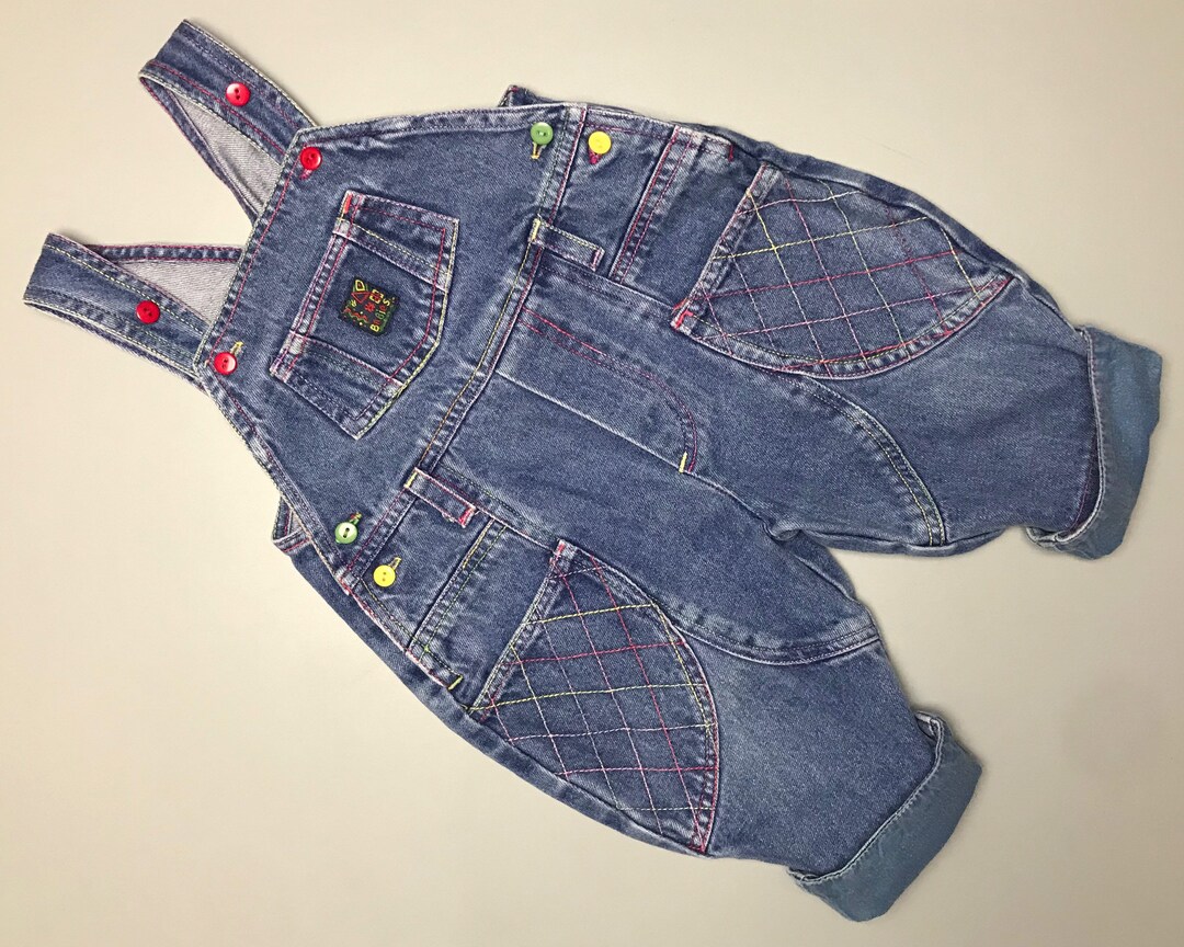 Denim Dungarees Baby Boy Girl Retro Vintage Overalls 36 Etsy