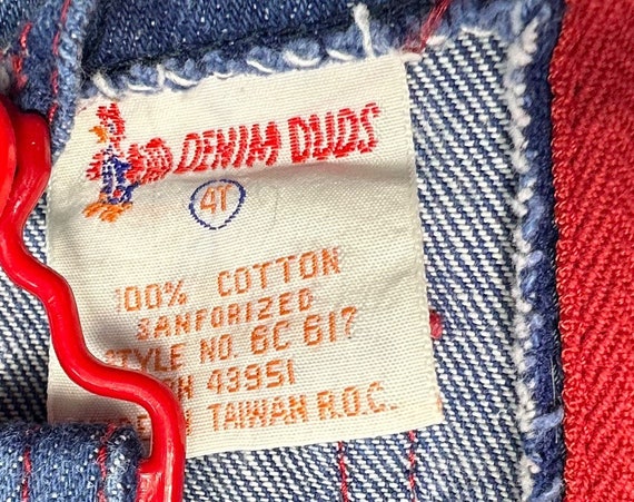 Vintage 1980s denim overalls boy girl 2-3 years 1… - image 4