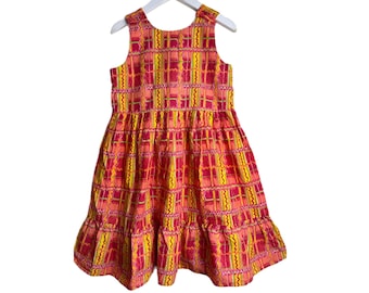 Vintage 1990s abstract summer dress age 6-7