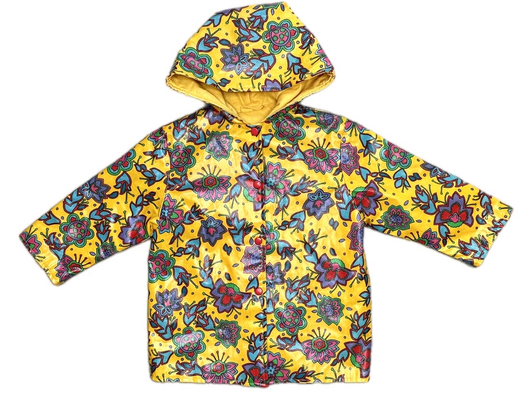 Vintage Raincoat Jacket Girl 1218 Months Hooded Retro Vintage Etsy