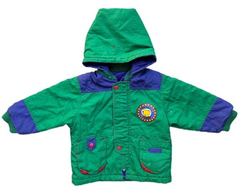 Vintage padded colour block jacket 18-24 months