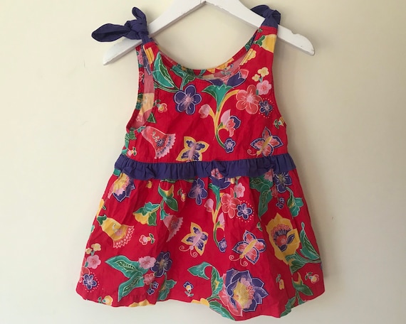 Girls Vintage Toddler Geometric Rings Sleeveless Sun Dress 12 to 24 Months 