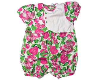 Vintage 1990s floral playsuit baby girl 9-12 months