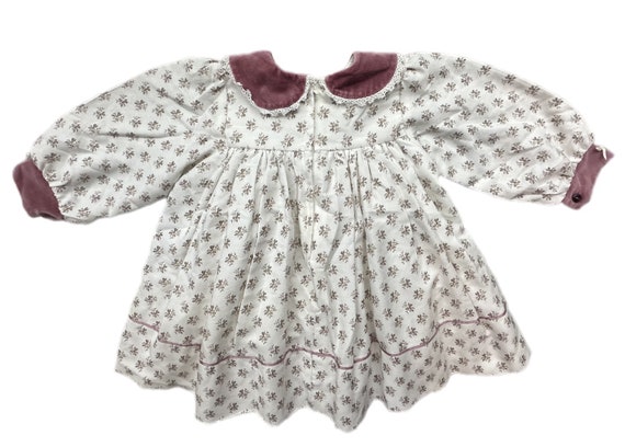 Vintage dress baby girl 12-18 months velvet colla… - image 3