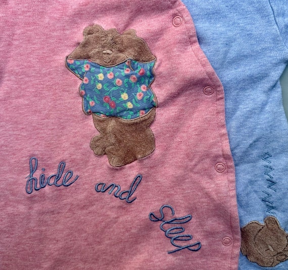 Vintage 1990s teddy bear pastel girls 3-6 month p… - image 2