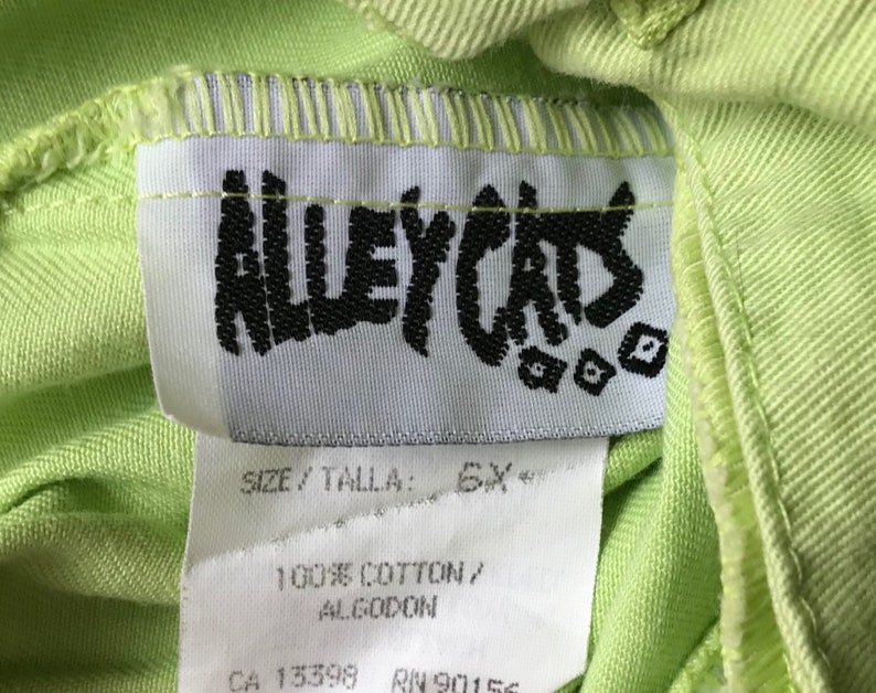 Lime green trousers girl pants 4 5 6 years retro 1990s vintage