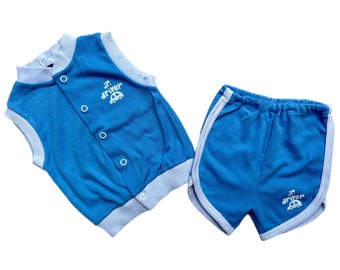 1980s baby boy outfit shorts 1980s tracksuit 6-9 months