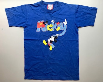 Disney Mickey Mouse vintage shirt boy large 14 15 16 years 1990s retro blue