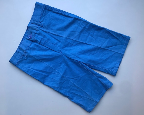 Boys shorts 4-5 years 5-6 bright blue vintage 198… - image 1
