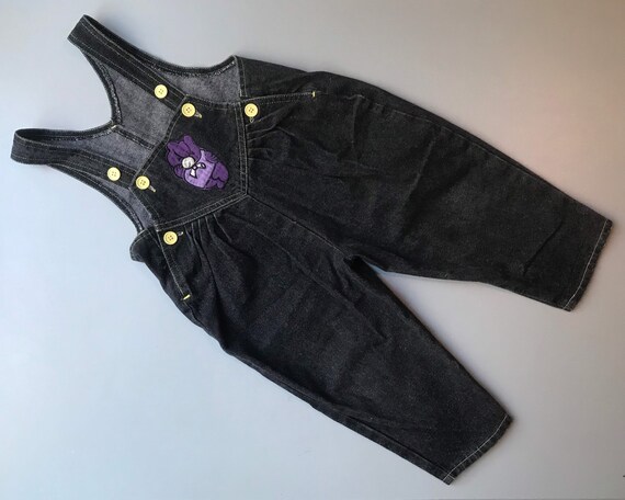 Black Denim Dungarees Girl 12-18 Months 