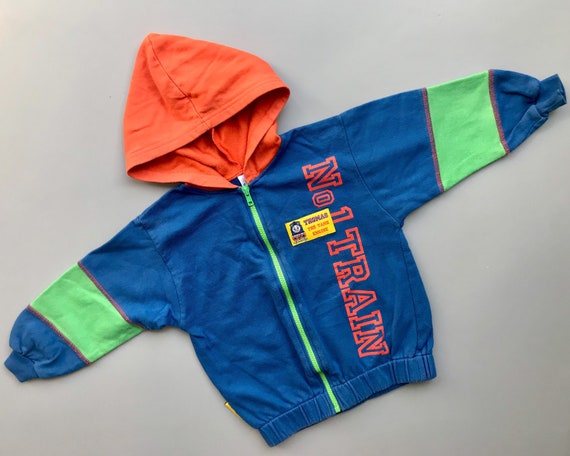 Vintage 1990s Thomas the Tank Engine Colour Block Hoodie Boy Girl