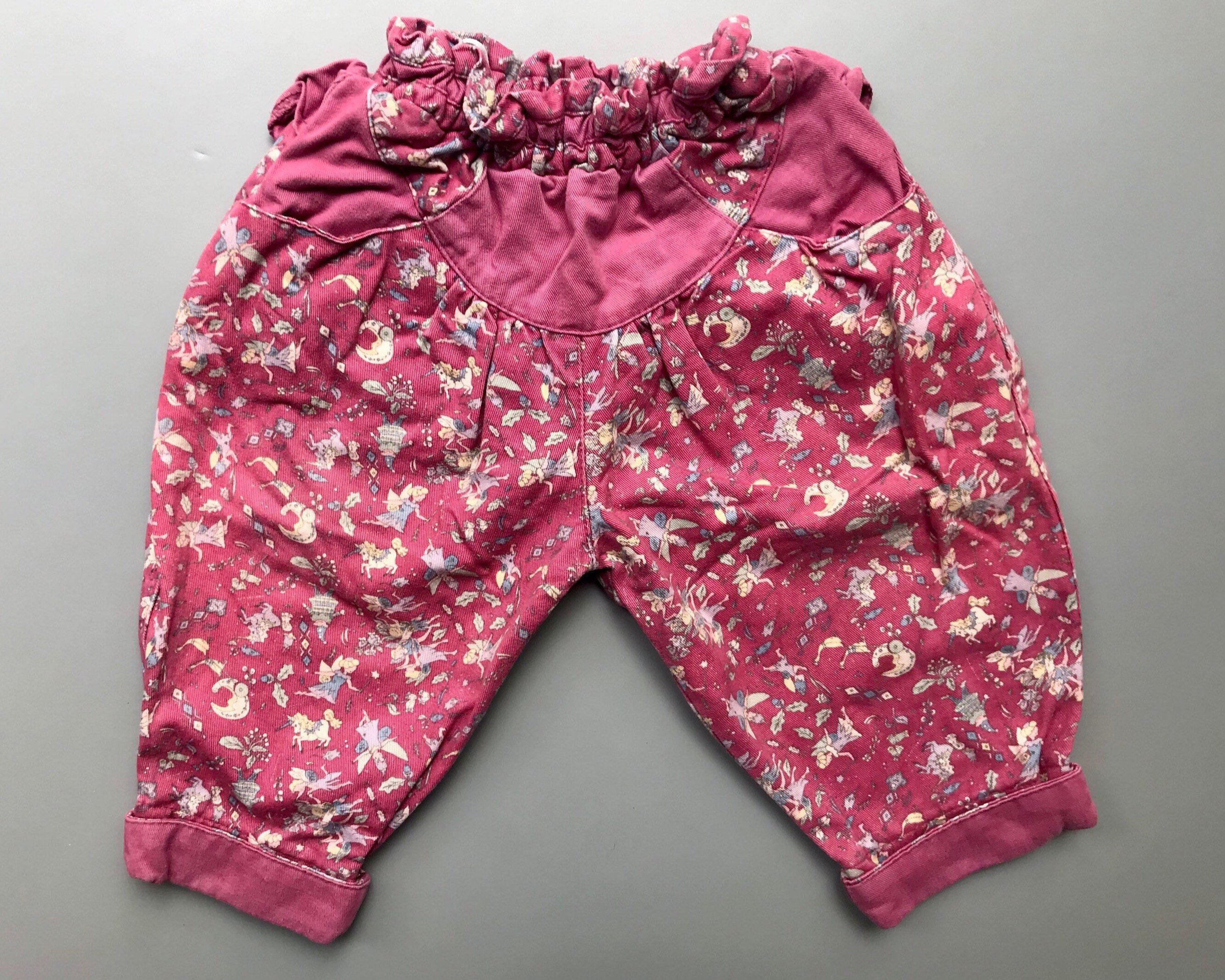 Vintage Baby Jeans Pink Ruffle Trousers 