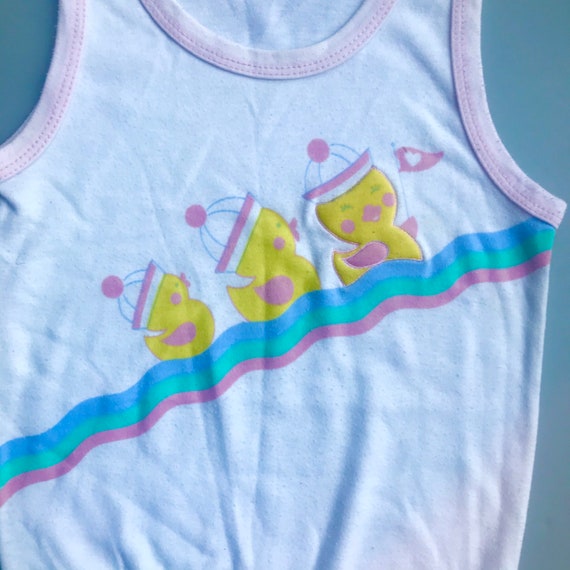 Pastel vintage vest 4t 4-5 years shirt girl 1980s… - image 2