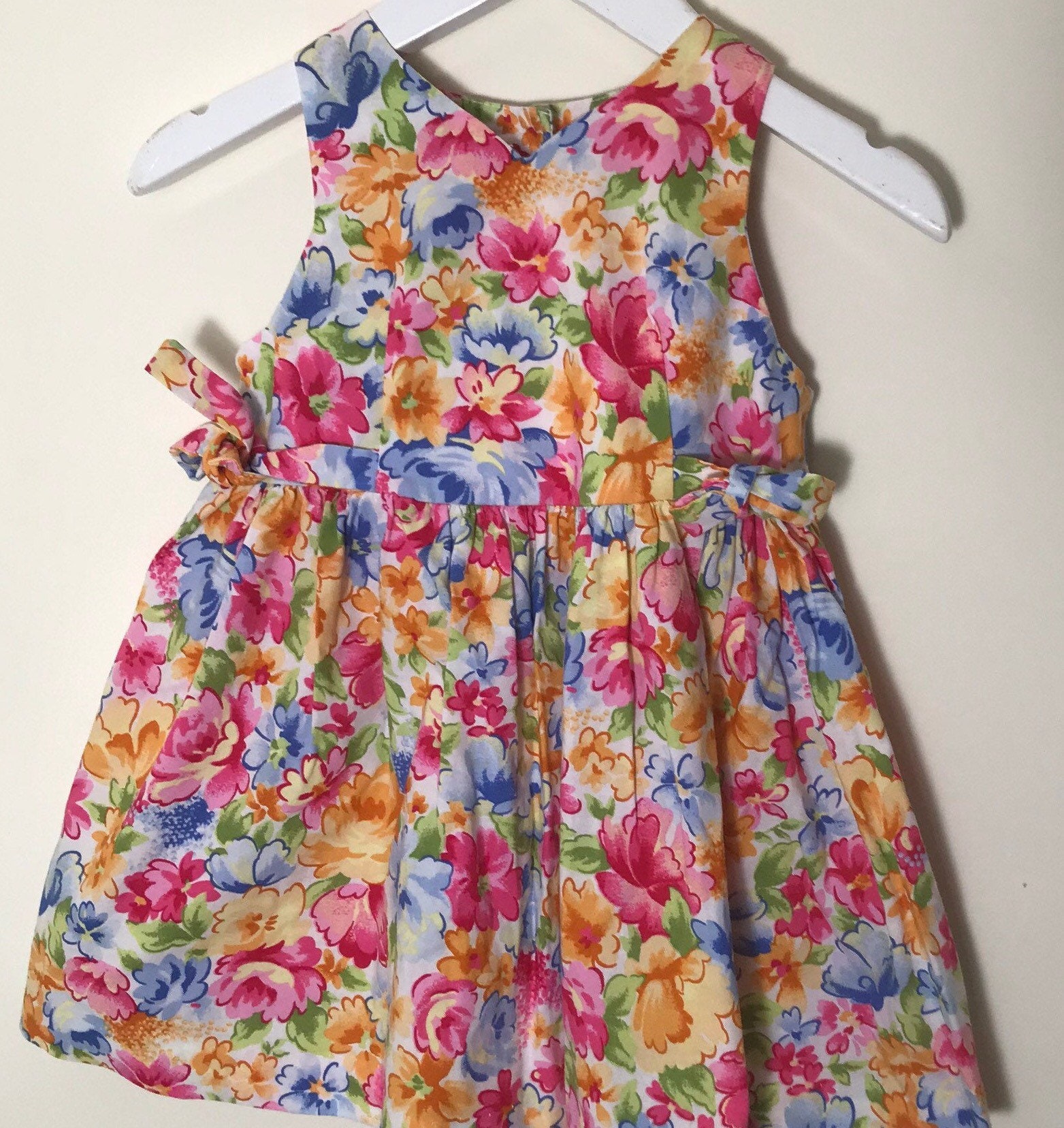 Vintage Floral Laura Ashley Dress Bright Pink Baby Girl 6 9 12 - Etsy