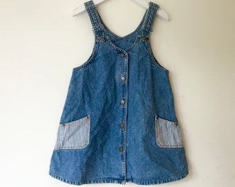 Vintage Denim Jumper Dress 3t 4t 3-4 