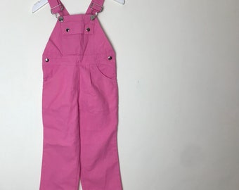 Pink overalls girl 18-24 months 1990s dungarees vintage retro 1980s