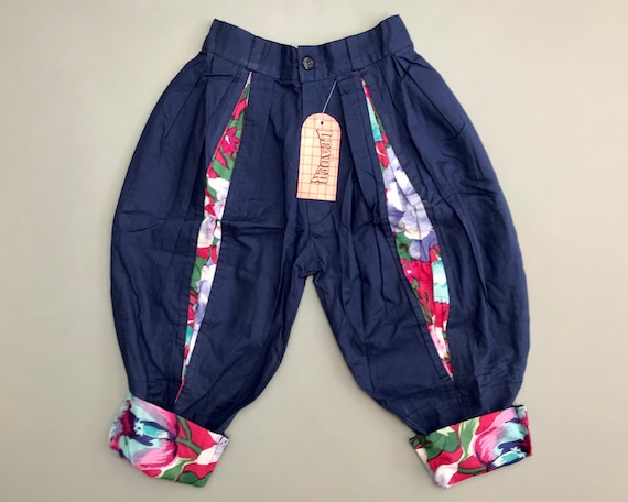 Vintage 1990s high waisted floral pants 2-3 years - image 1