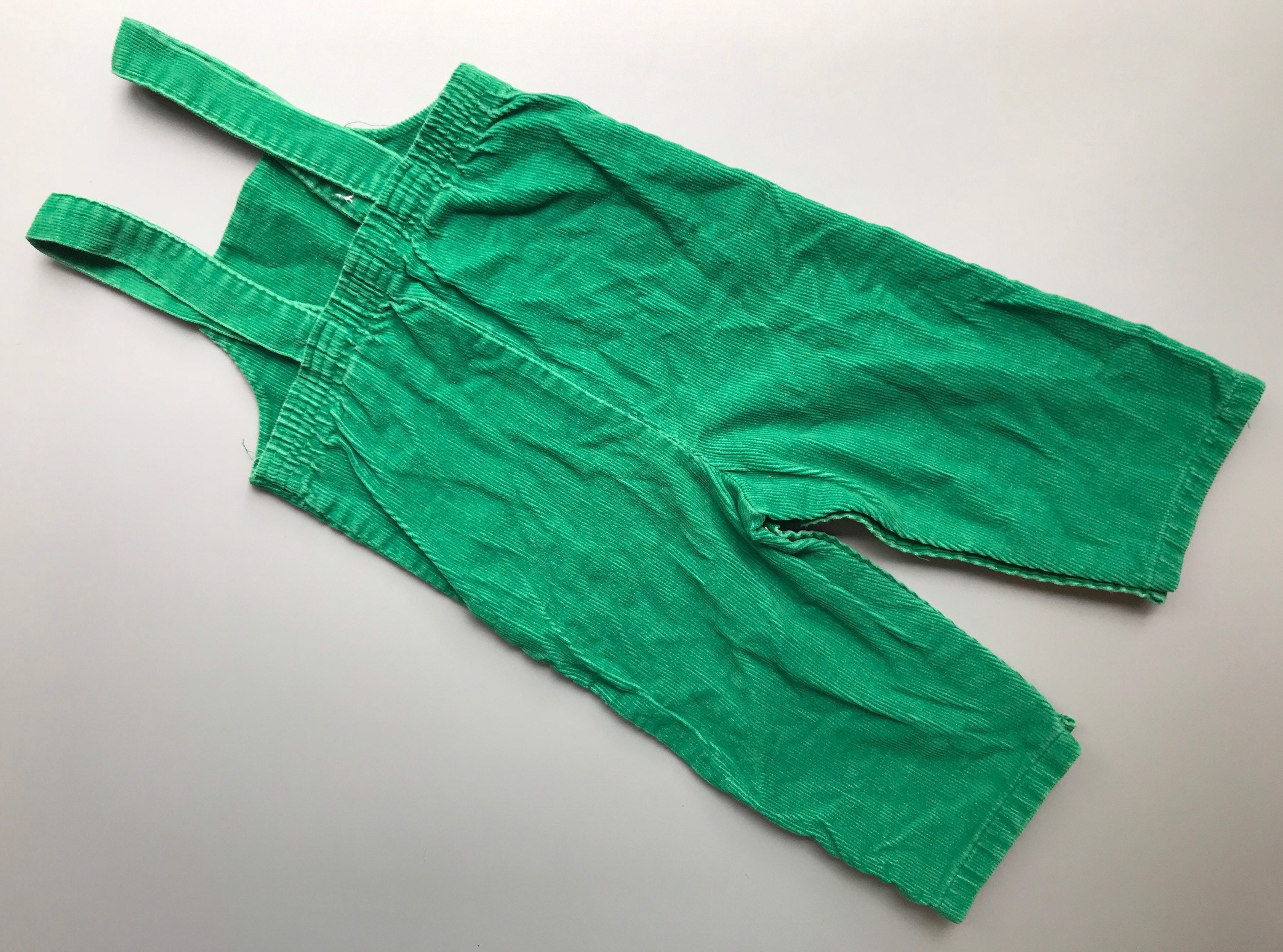 Vintage corduroy overalls green 1980s baby boy 69 months Etsy