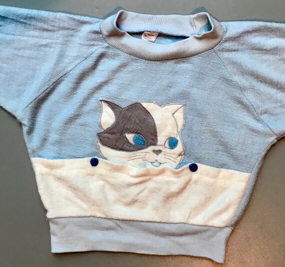 blue cat sweatshirt