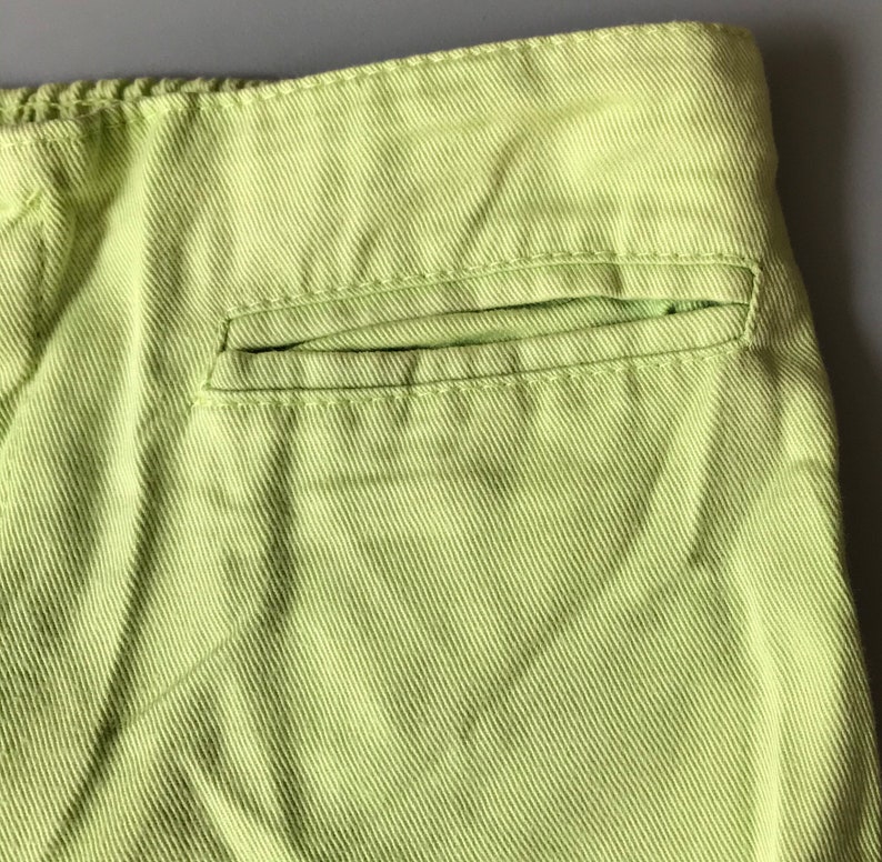 Lime green trousers girl pants 4 5 6 years retro 1990s vintage